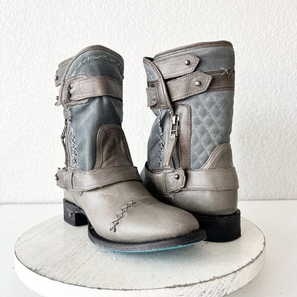 NEW Lane DUSTOFF Cowboy Boots Womens 7.5 Gray Western...